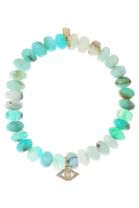 Evil Eye Peruvian Opal Charm Bracelet