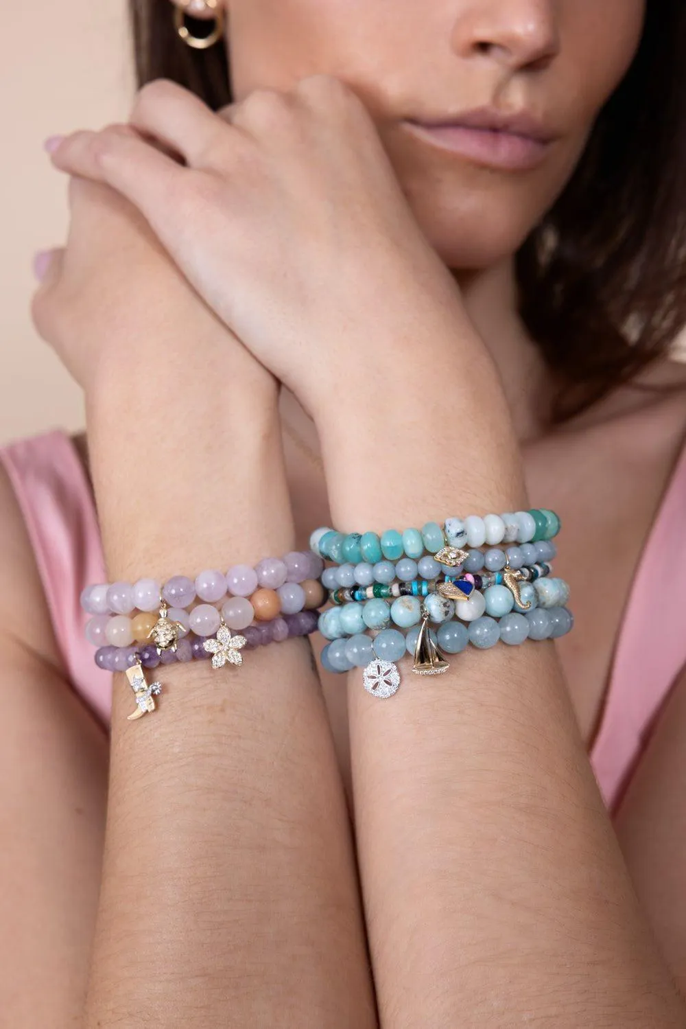 Evil Eye Peruvian Opal Charm Bracelet