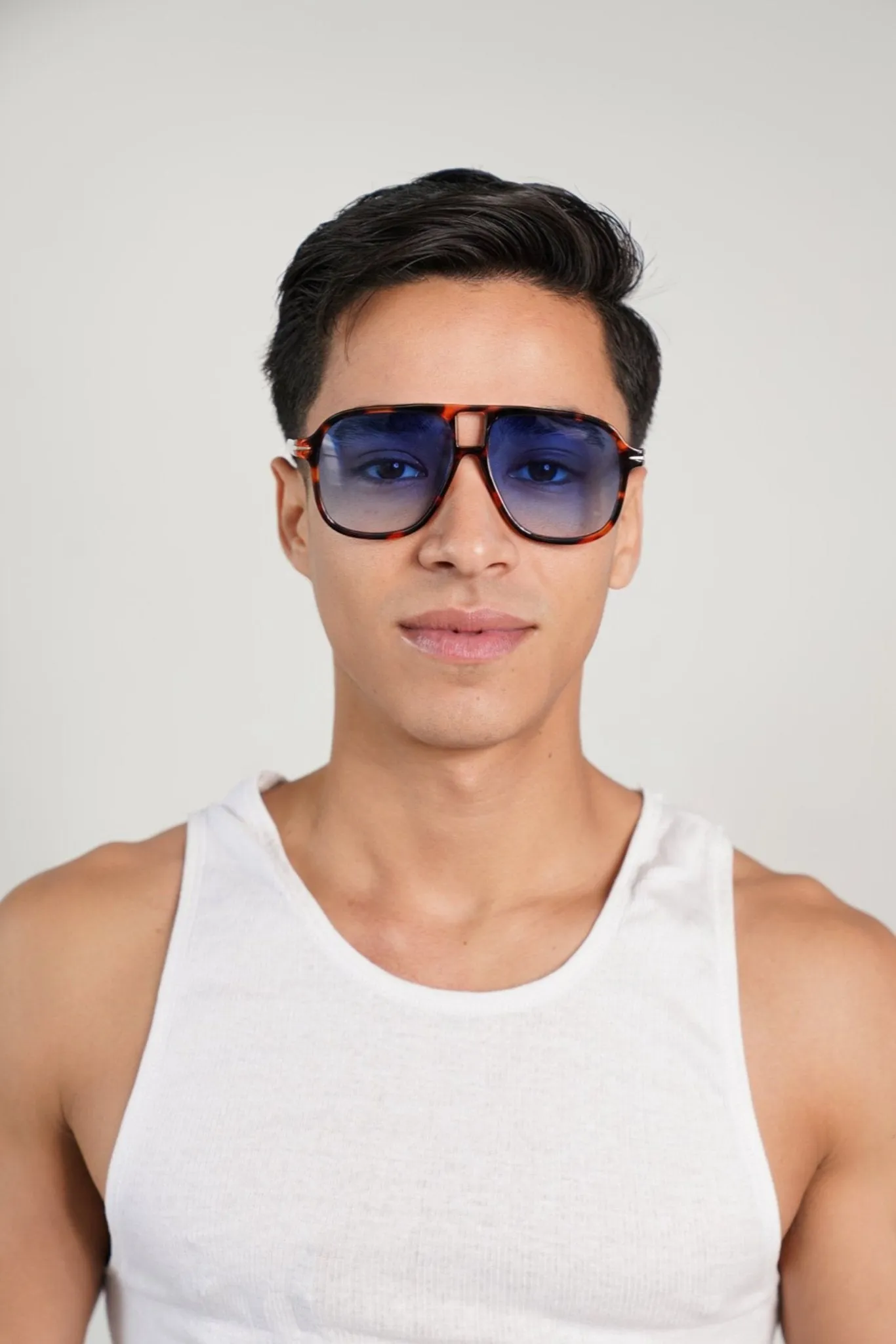 Oversized Retro Blue Tint and Torqoise Summer Sunglasses
