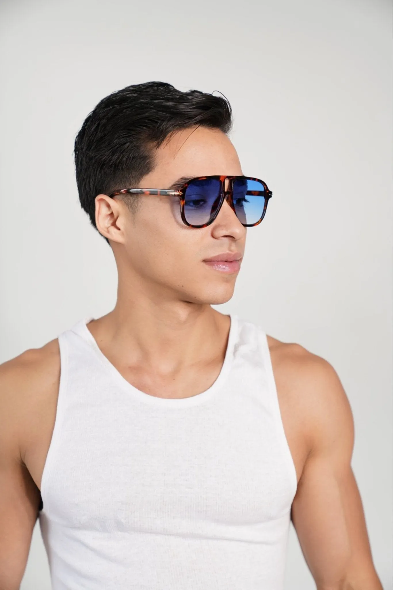 Oversized Retro Blue Tint and Torqoise Summer Sunglasses