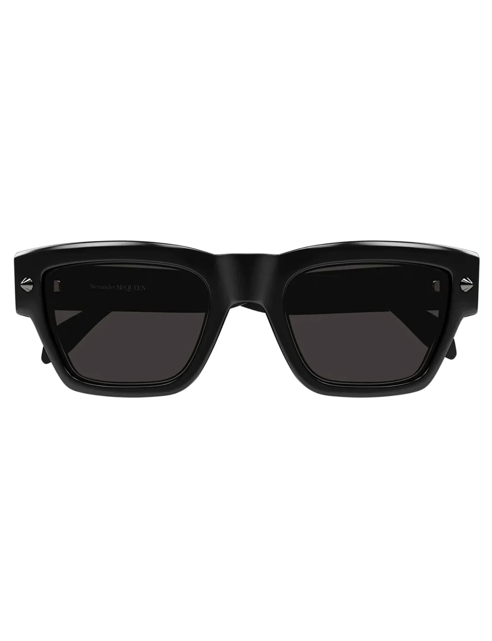 Spike Stud Rectangular Sunglasses, Black