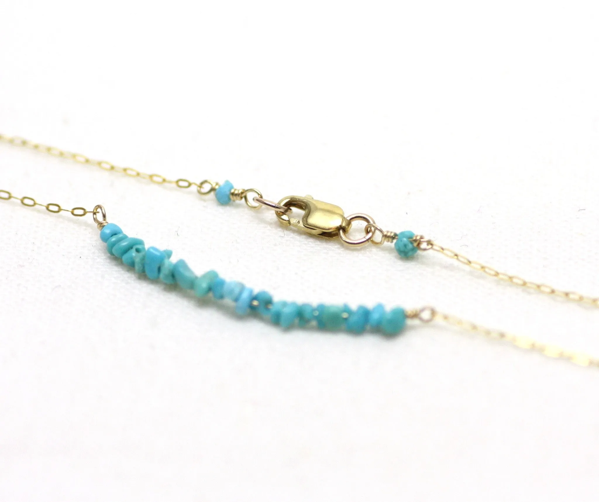 Turquoise Bar Necklace in Gold