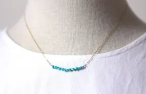 Turquoise Bar Necklace in Gold